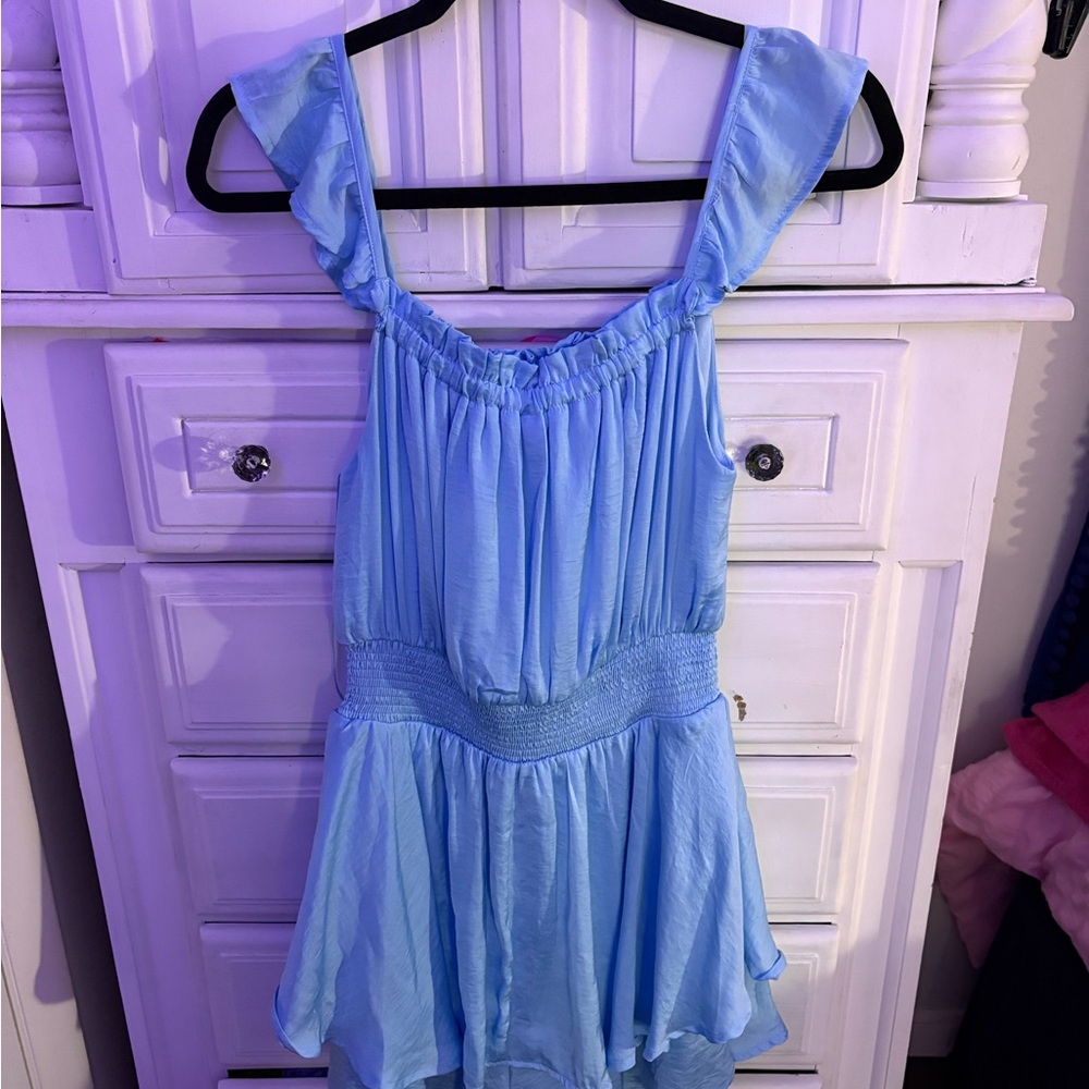 Light Blue Ruffled Romper